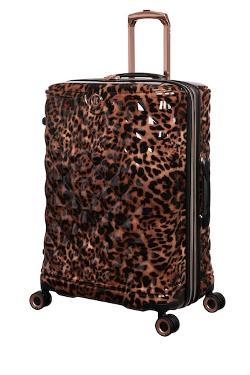IT Luggage Brown Indulging Leopard Print Medium Suitcase
