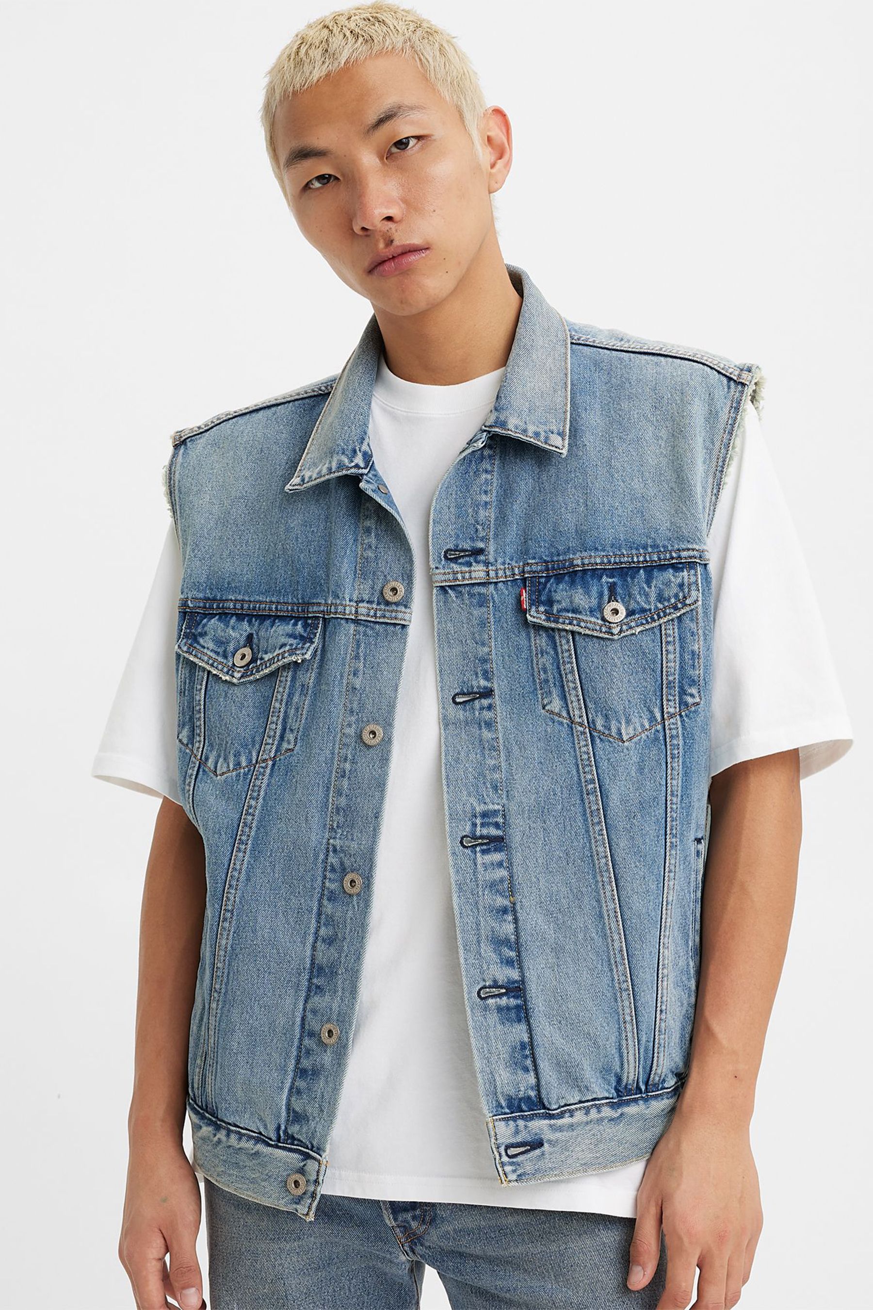 Buy Levi s Blue Relaxed Trucker Vest from the Next UK online shop