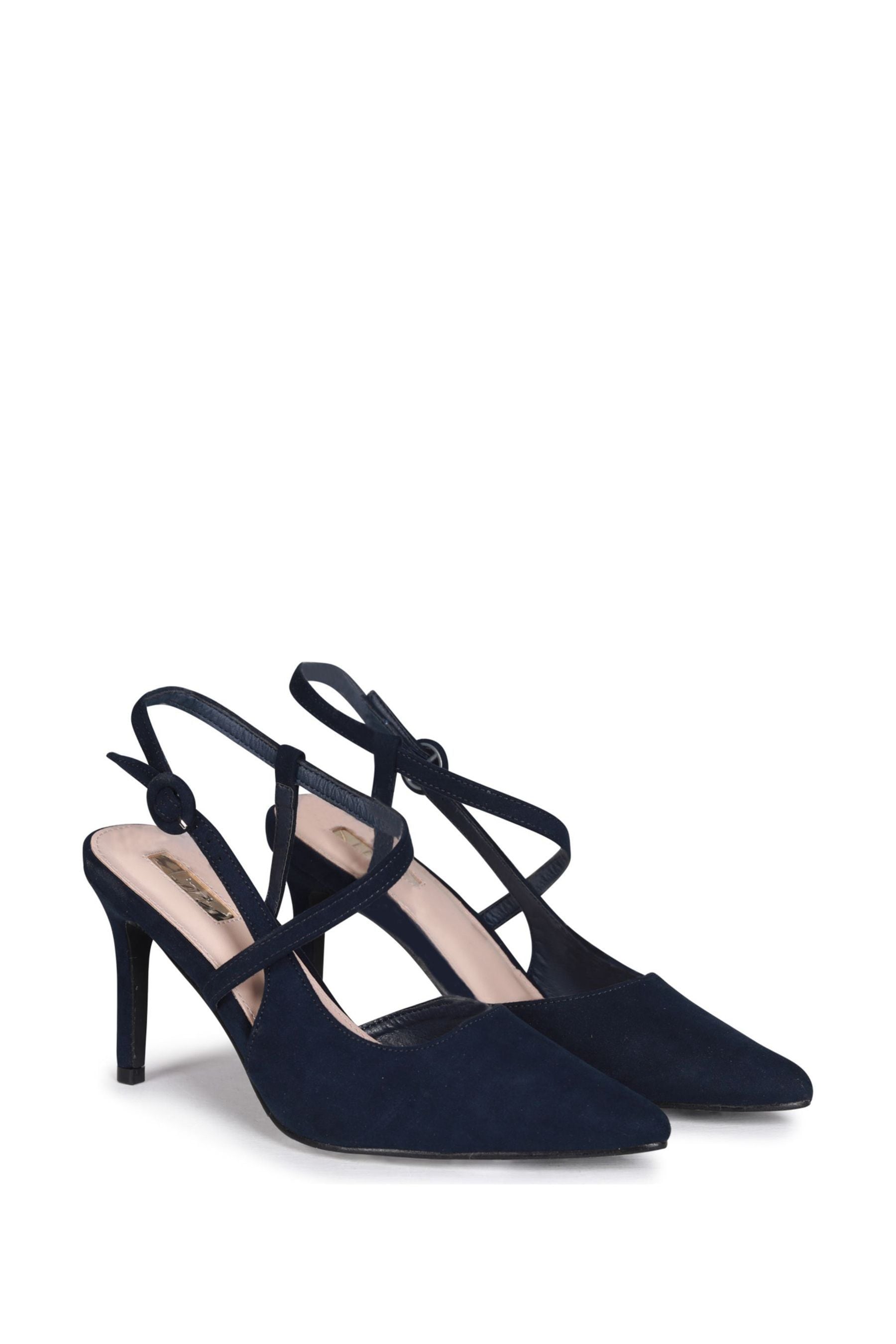 Buy Linzi Blue Martha Court Heels With Wrap Around Ankle Strap