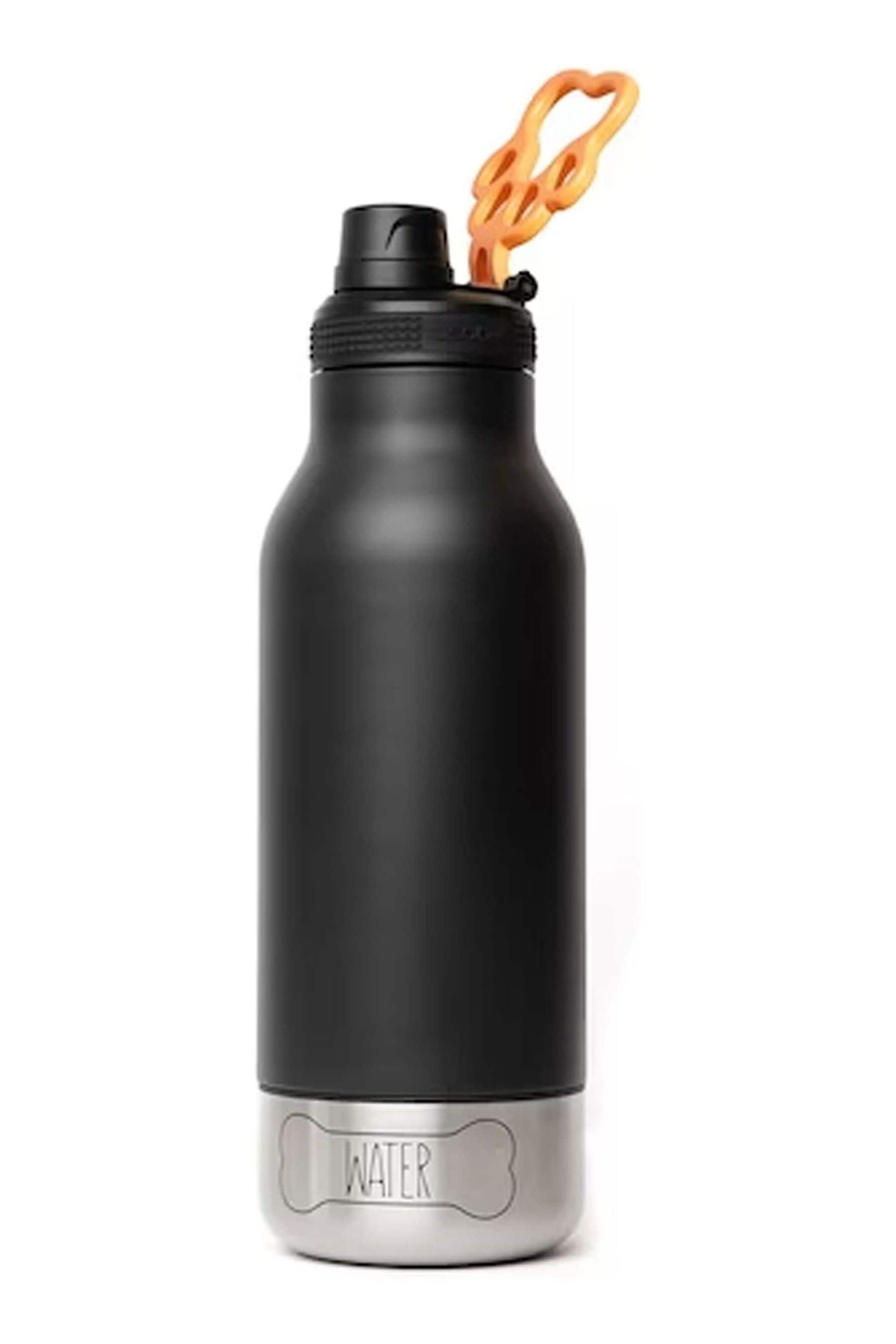 Water bottle with detachable dog bowl top