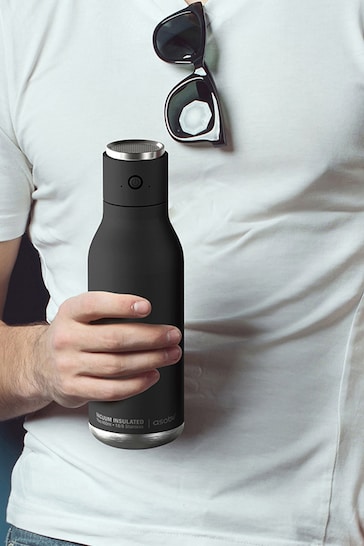 Asobu Black Wireless Bluetooth Speaker Drinks Water Bottle