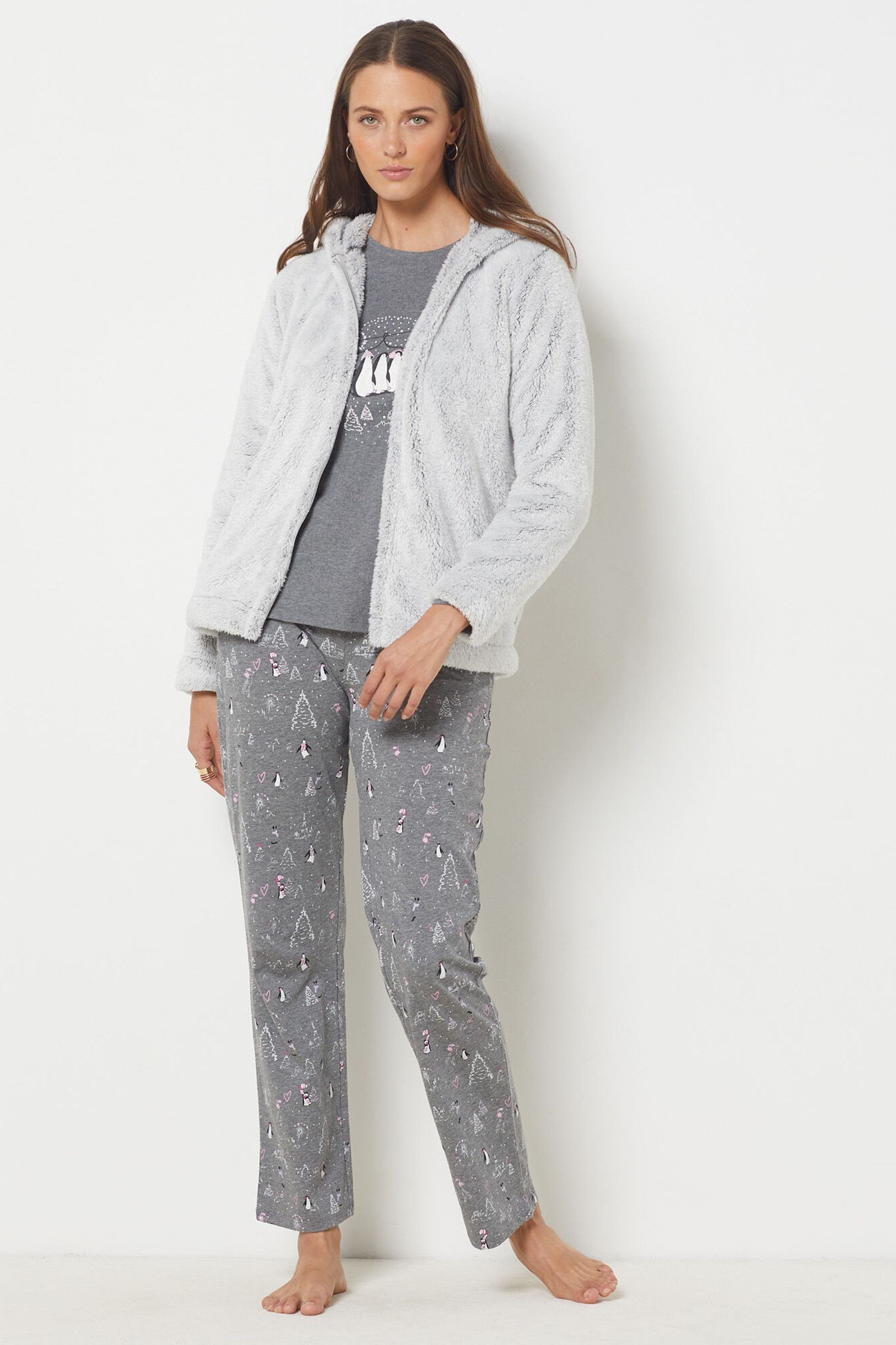 ETAM Grey 3 Piece Pyjama Set