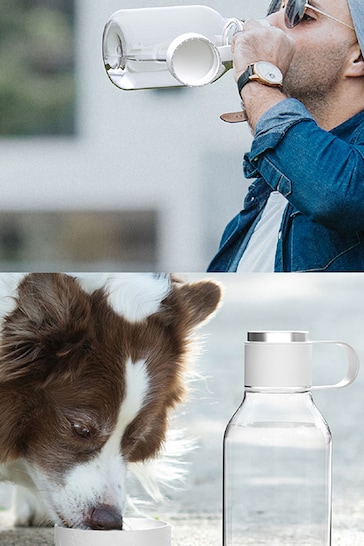 Asobu White Tritan 2-in-1 Dog Bowl & Water Bottle