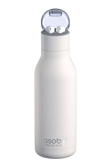Asobu White Earphone H2 Audio Insulated Water Bottle