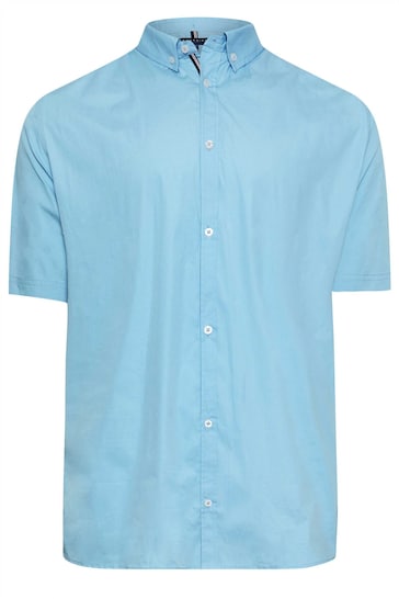 BadRhino Big & Tall Light Blue Short Sleeve Poplin Shirt