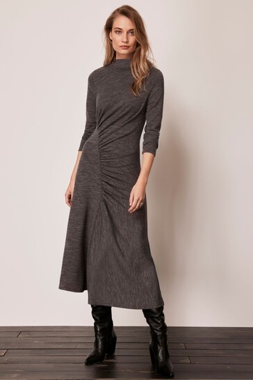 Mint Velvet Grey Jersey Midi Dress