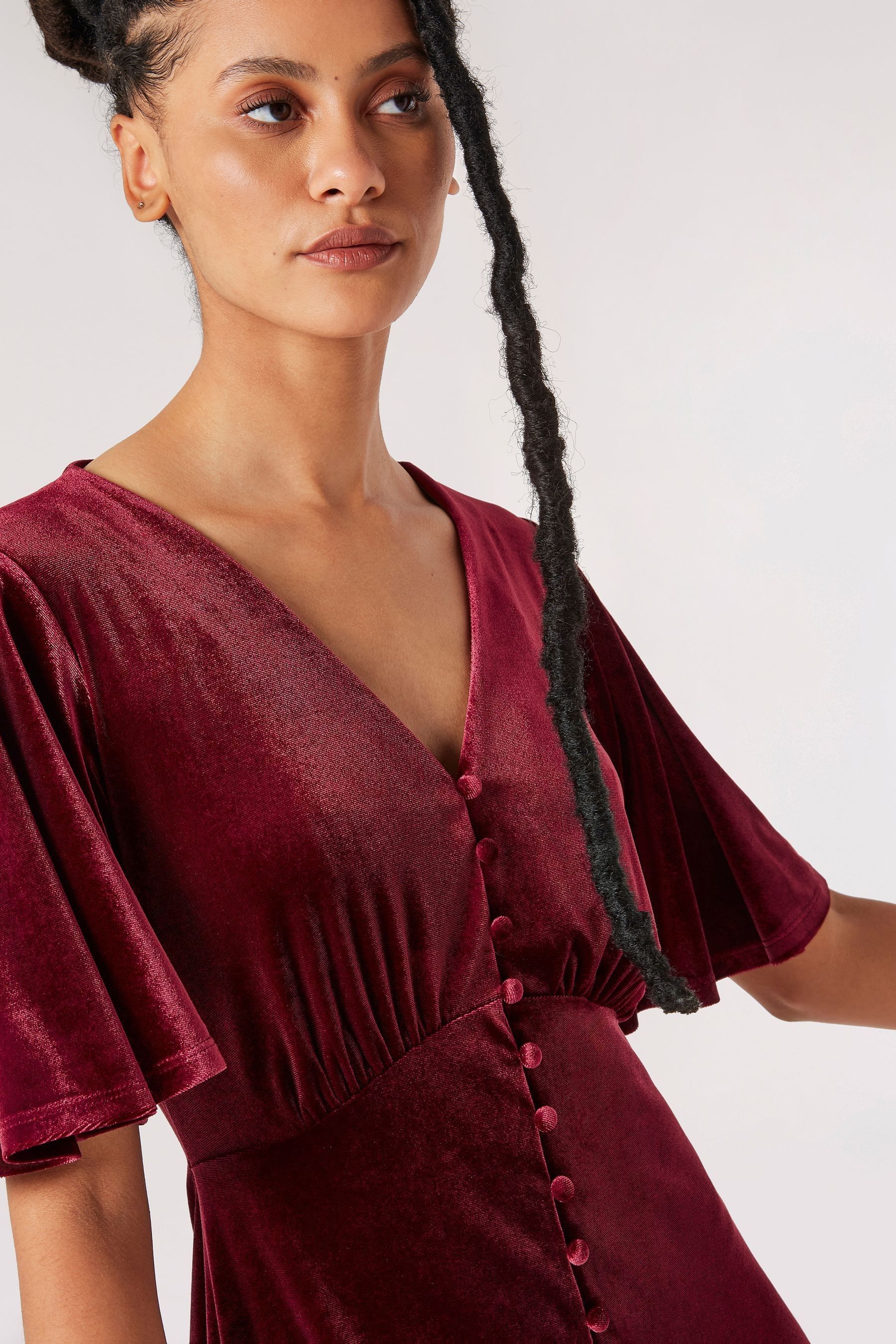Apricot velvet dress sales