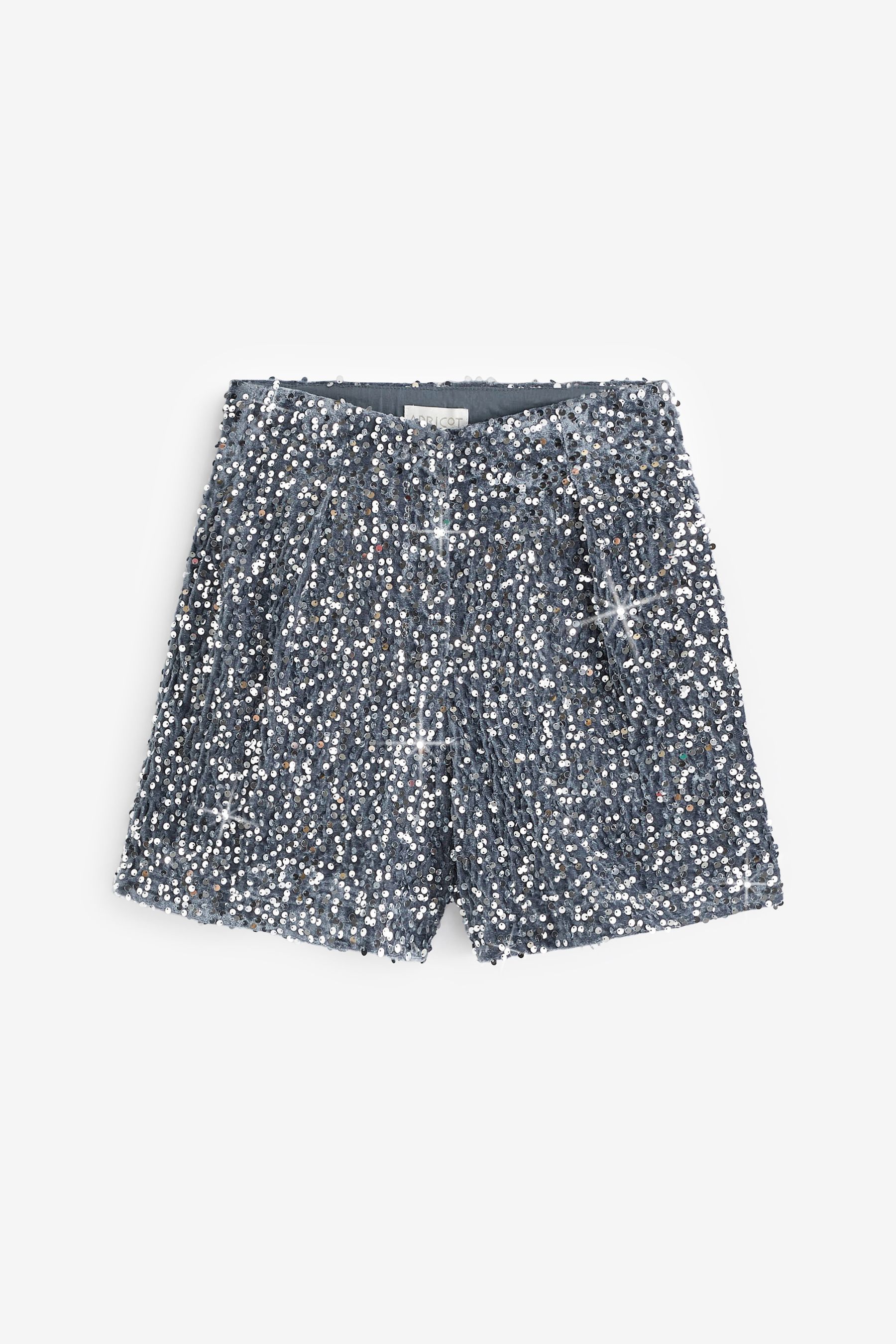 Silver glitter shorts shop