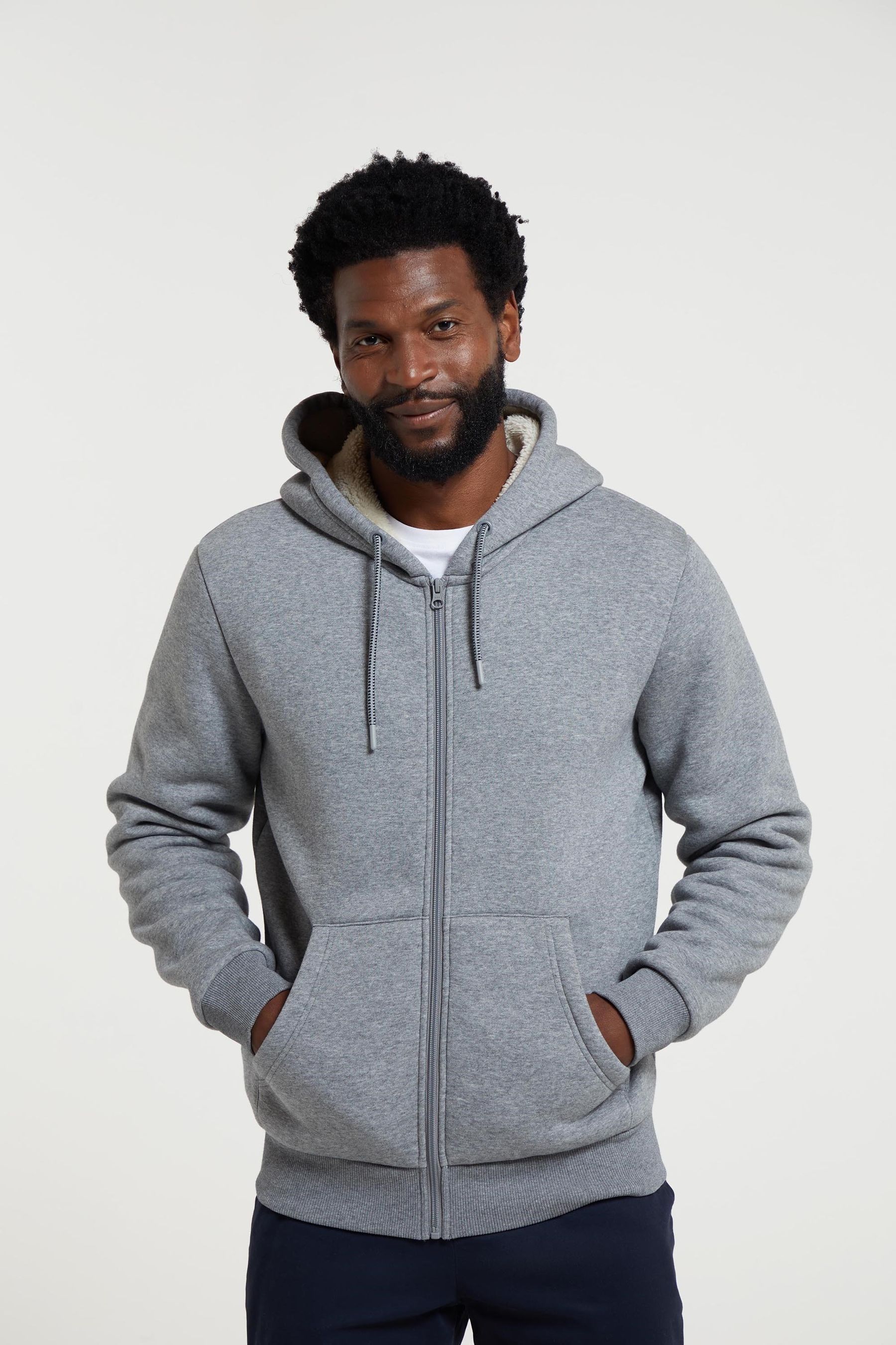 Buy Mountain Warehouse Grey Dalton Mens Borg Lined Hoodie from the Next UK online shop