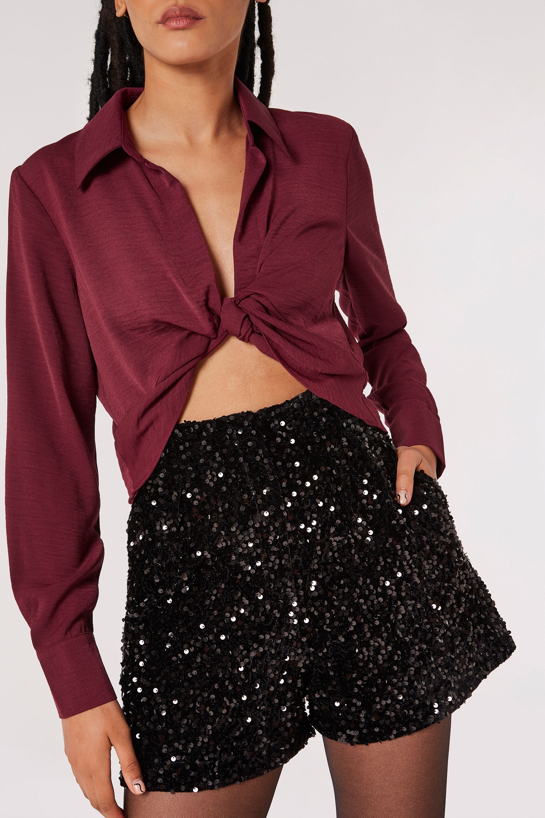 Black sequin shorts uk 2025