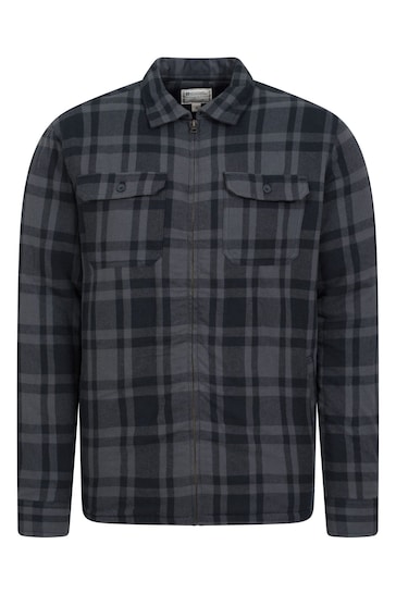 Mountain Warehouse Grey Mens Stream II Fleece Lined Flannel Shirt