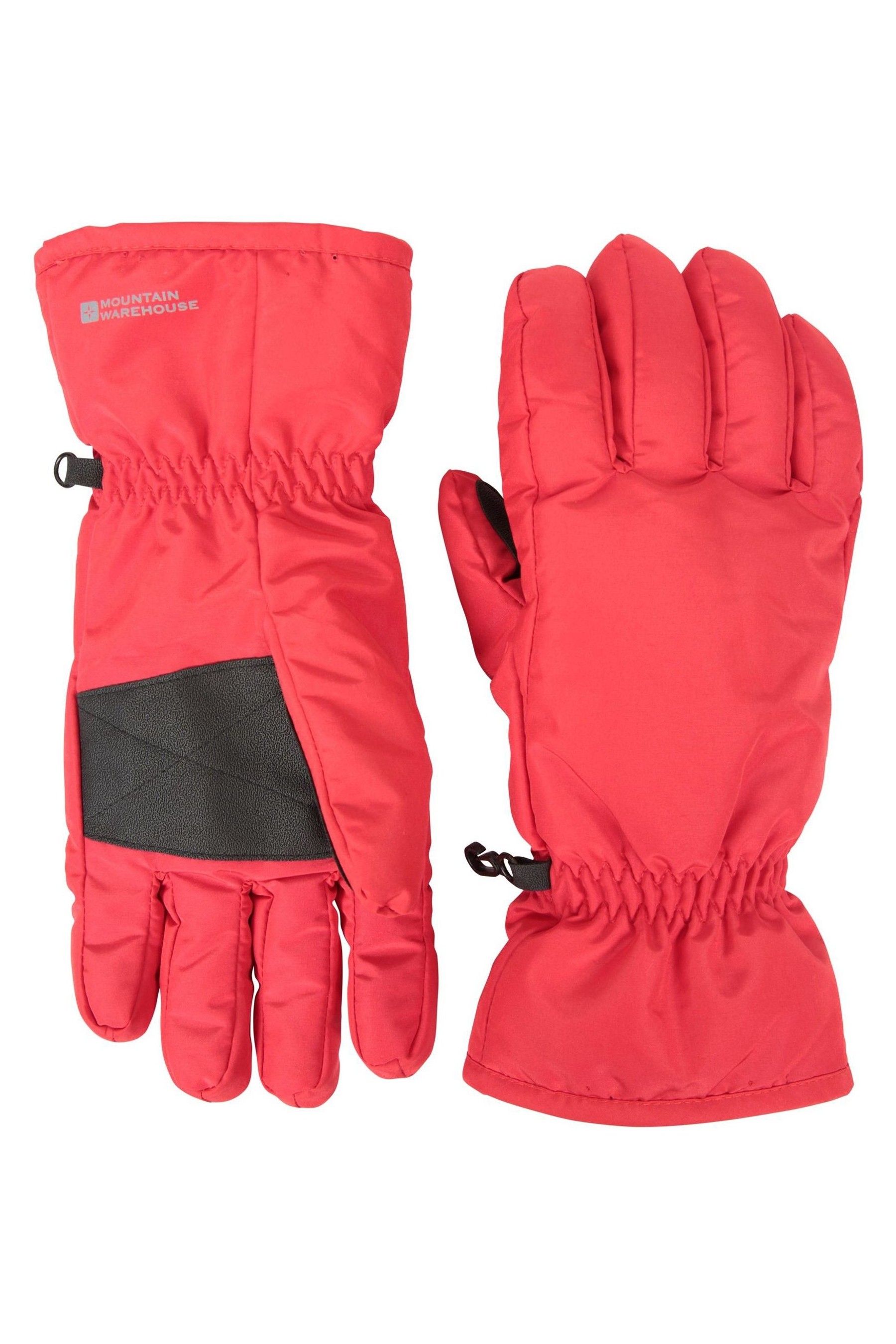 Buy Mountain Warehouse Red Mens Fleece Lined Ski Gloves from the