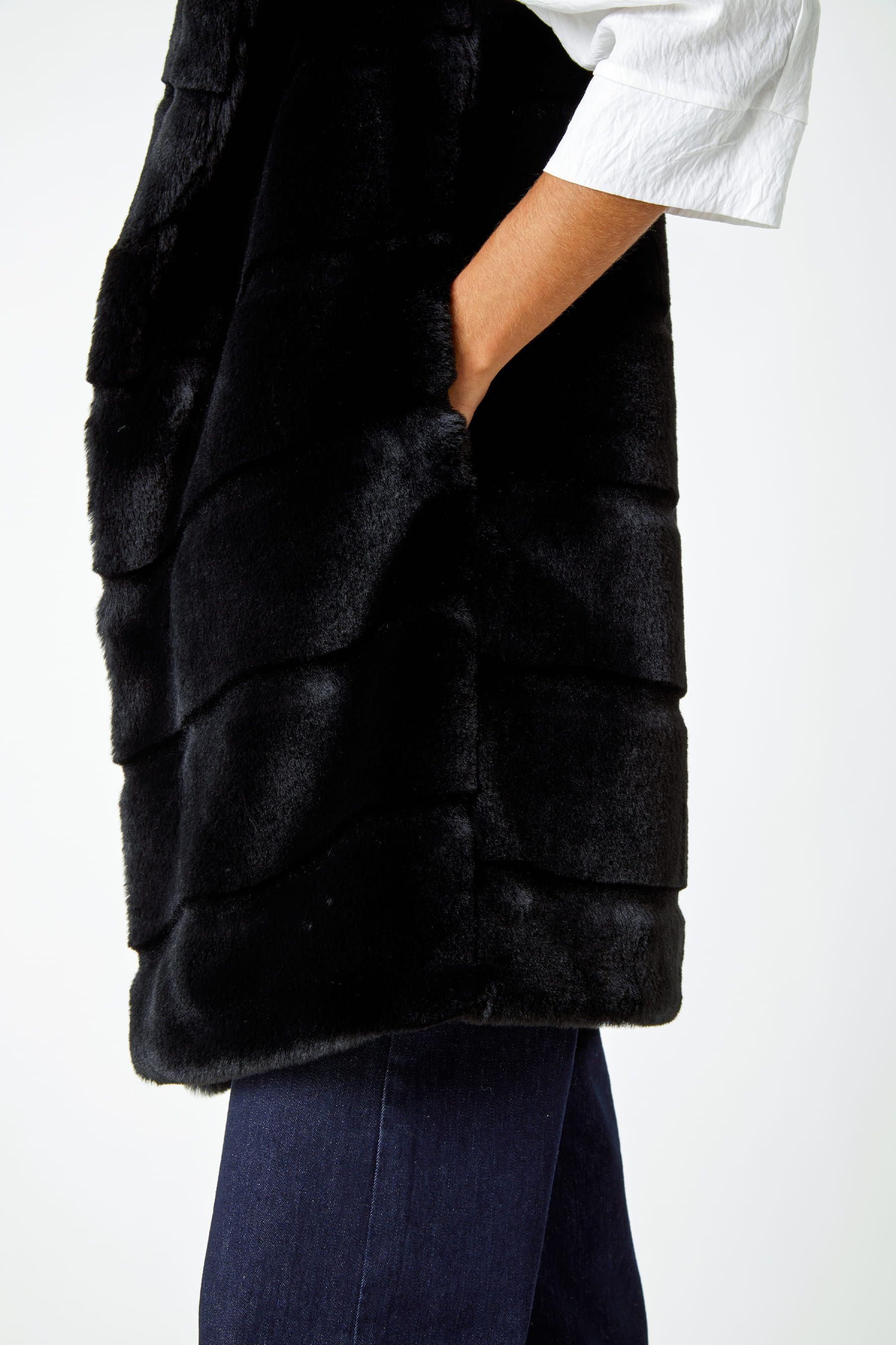 Buy Roman Black Faux Fur Longline Gilet from the Next UK online shop