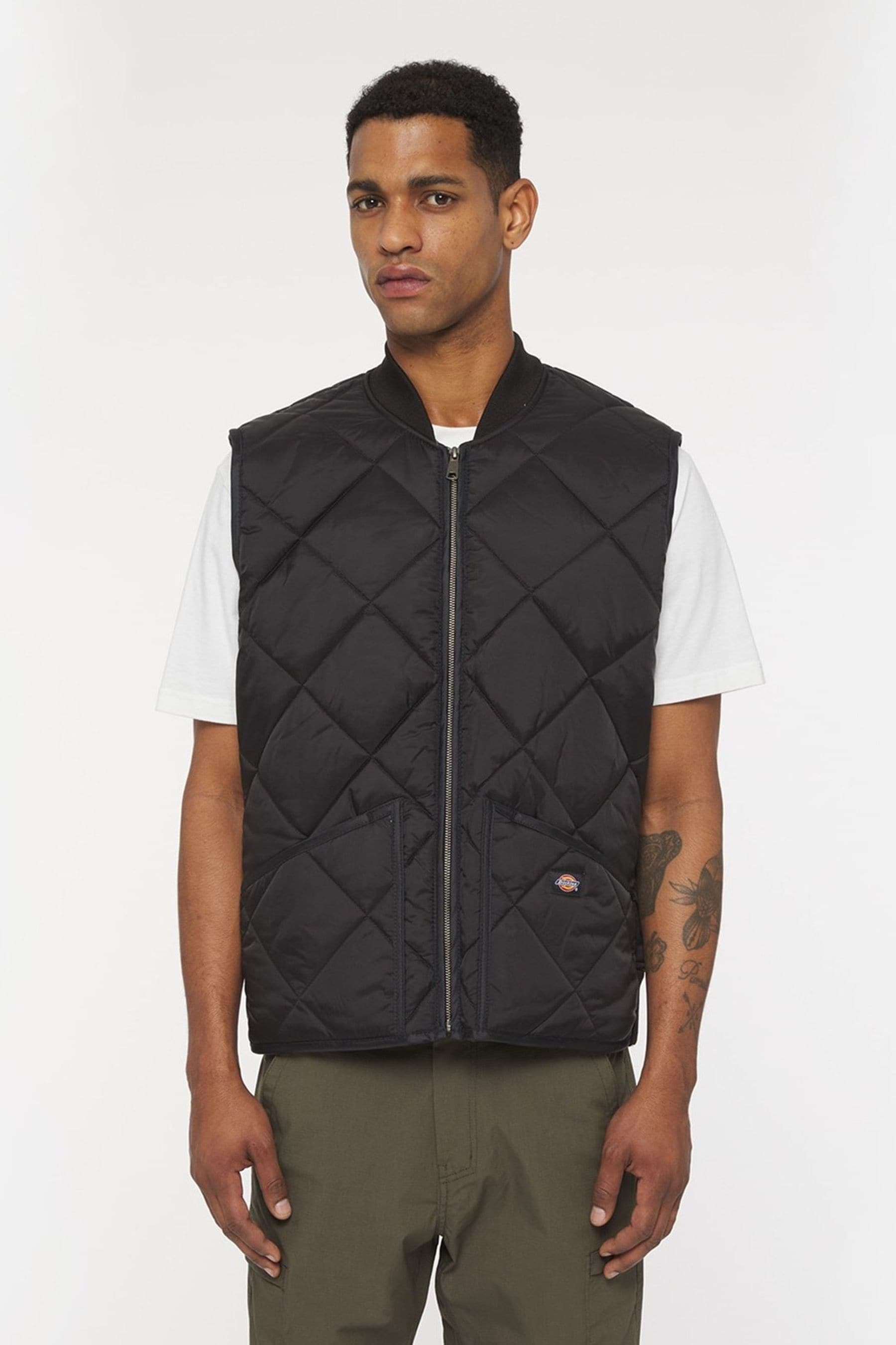Buy Dickies Diamond Black Quilted Vest from the Next UK online shop