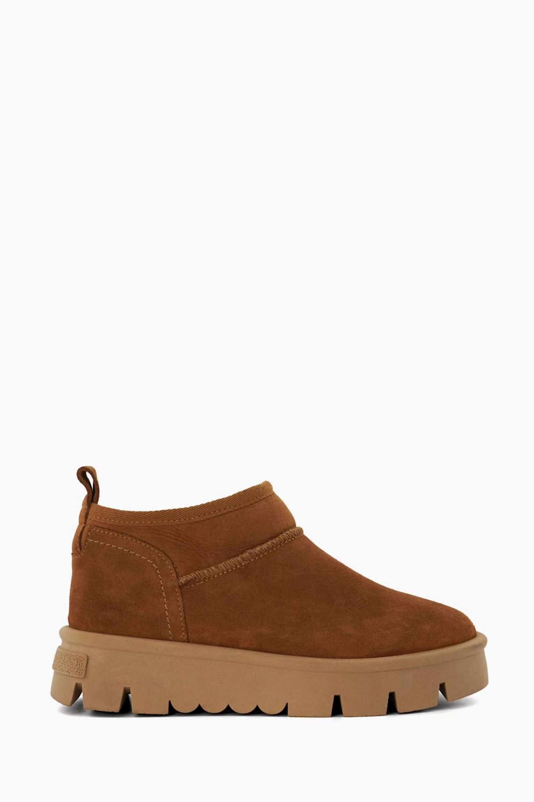 Buy Dune London Brown Pod Faux Fur Lined Cropped Ankle Boots from