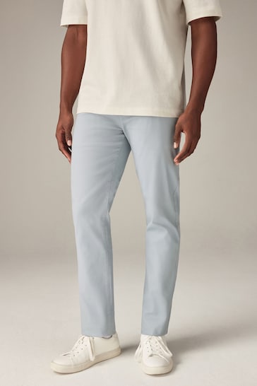 Light Blue Slim Fit Stretch Chinos Trousers