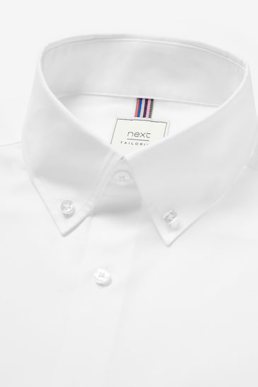White Regular Fit Easy Iron Button Down Oxford Shirt