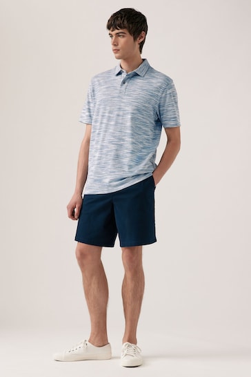 Blue Textured Soft Touch Polo Shirt
