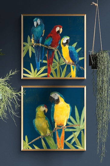 Artko Set of 2 Gold Birds Of A Feather by Avery Tillmon Framed Art