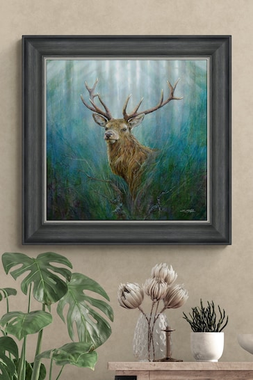 Artko Grey Red Deer Stag by Chris Sharp Framed Art