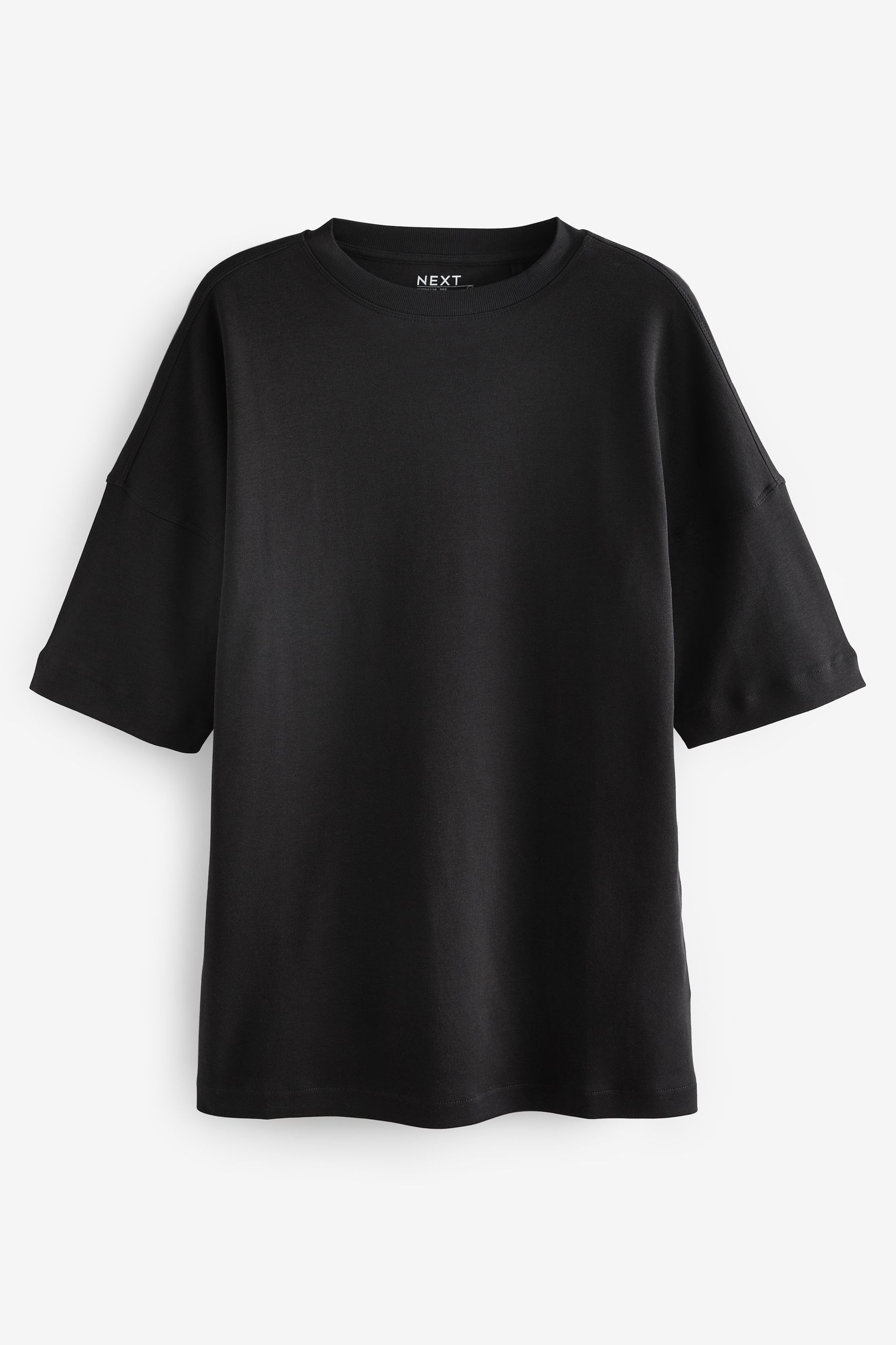 Black crew neck tee women's top
