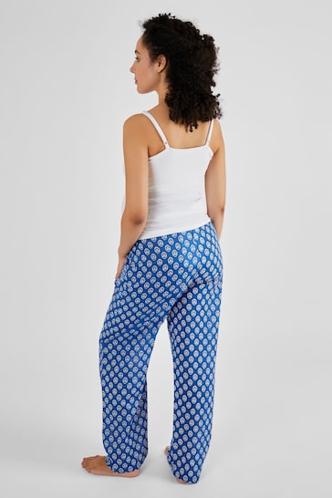 JoJo Maman Bébé Blue Batik Print Maternity & Nursing Pyjamas Set