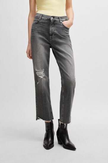 BOSS Grey Slim Fit Stretch Denim Jeans