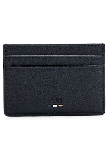 BOSS Black Faux-Leather Card Holder With Money Clip