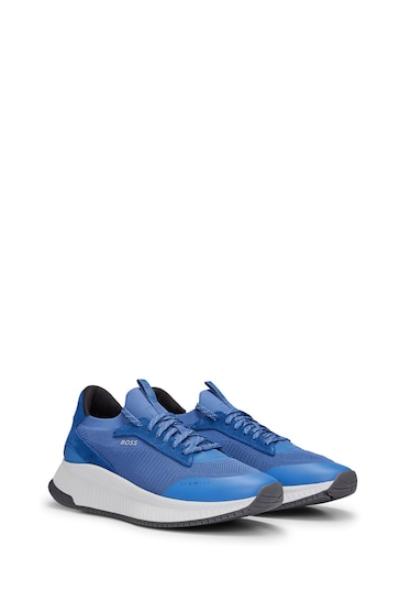 BOSS Blue Chunky Sports Knitted Upper Trainers
