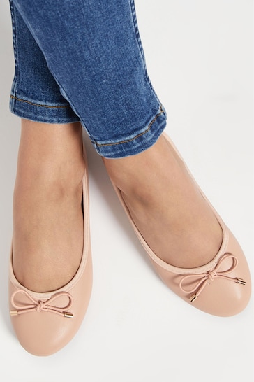 Lipsy Girl Nude Pink Flat Bow Ballet Pump