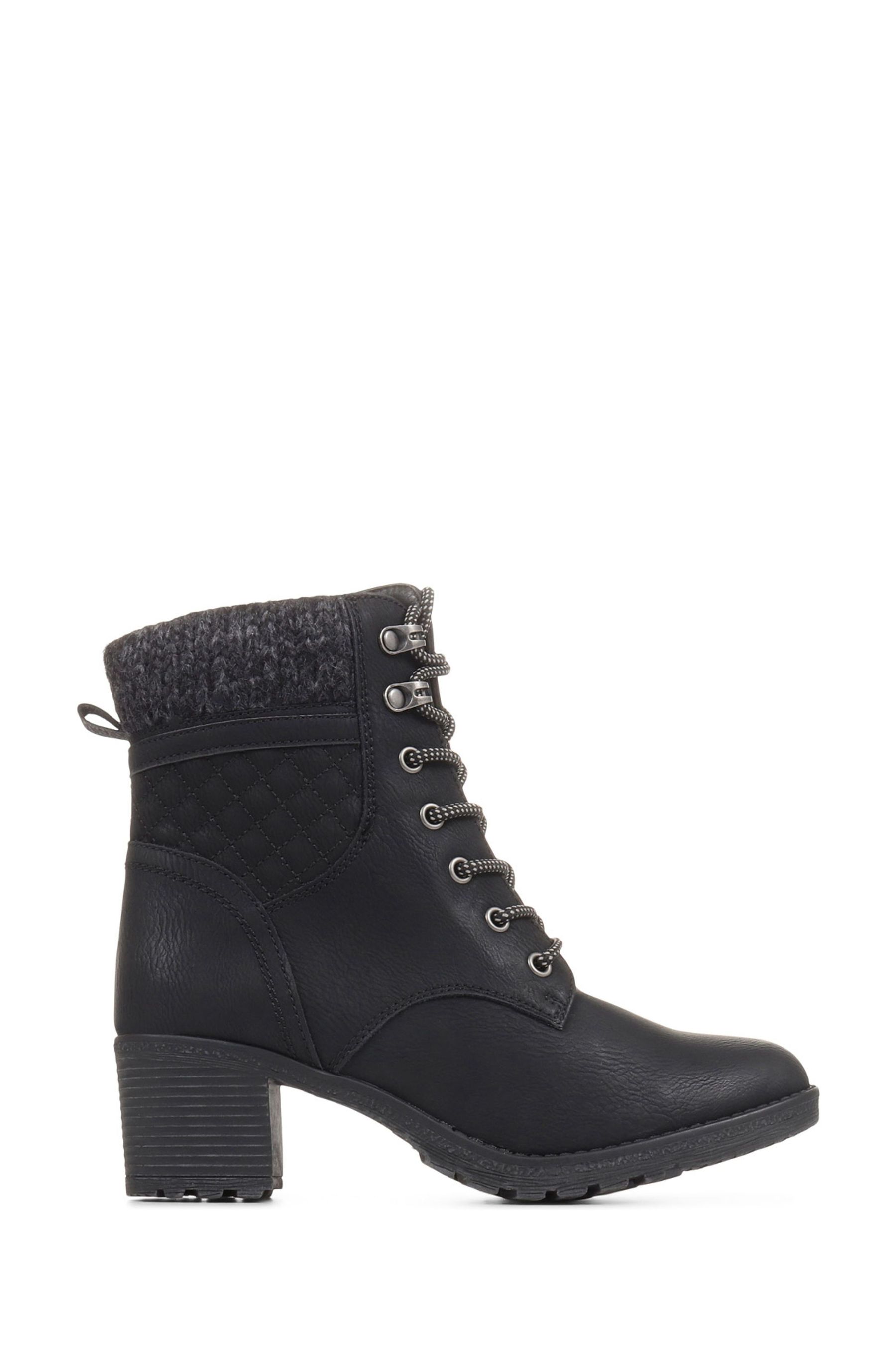 Ladies black lace up ankle boots uk clearance