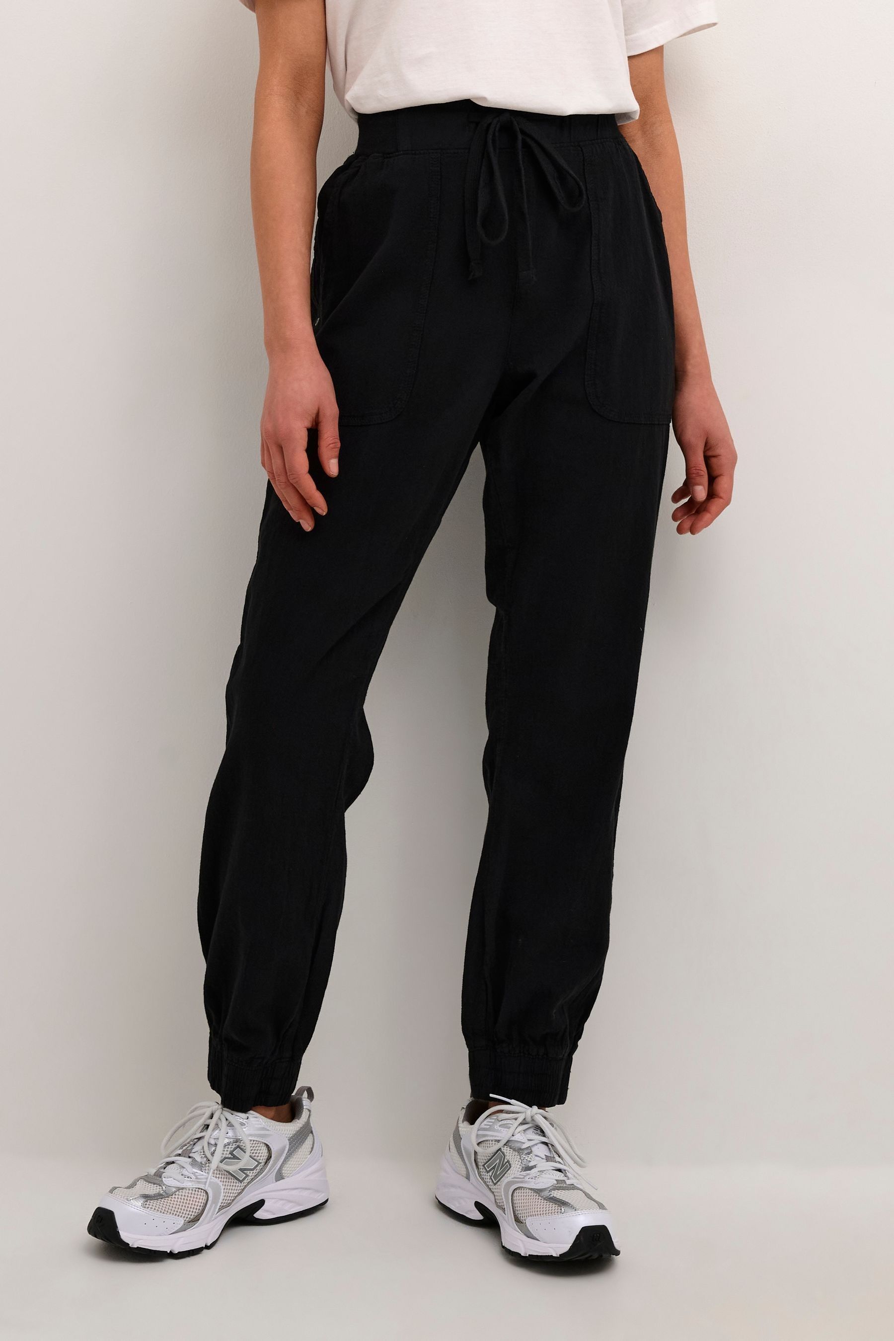 Cotton black joggers best sale