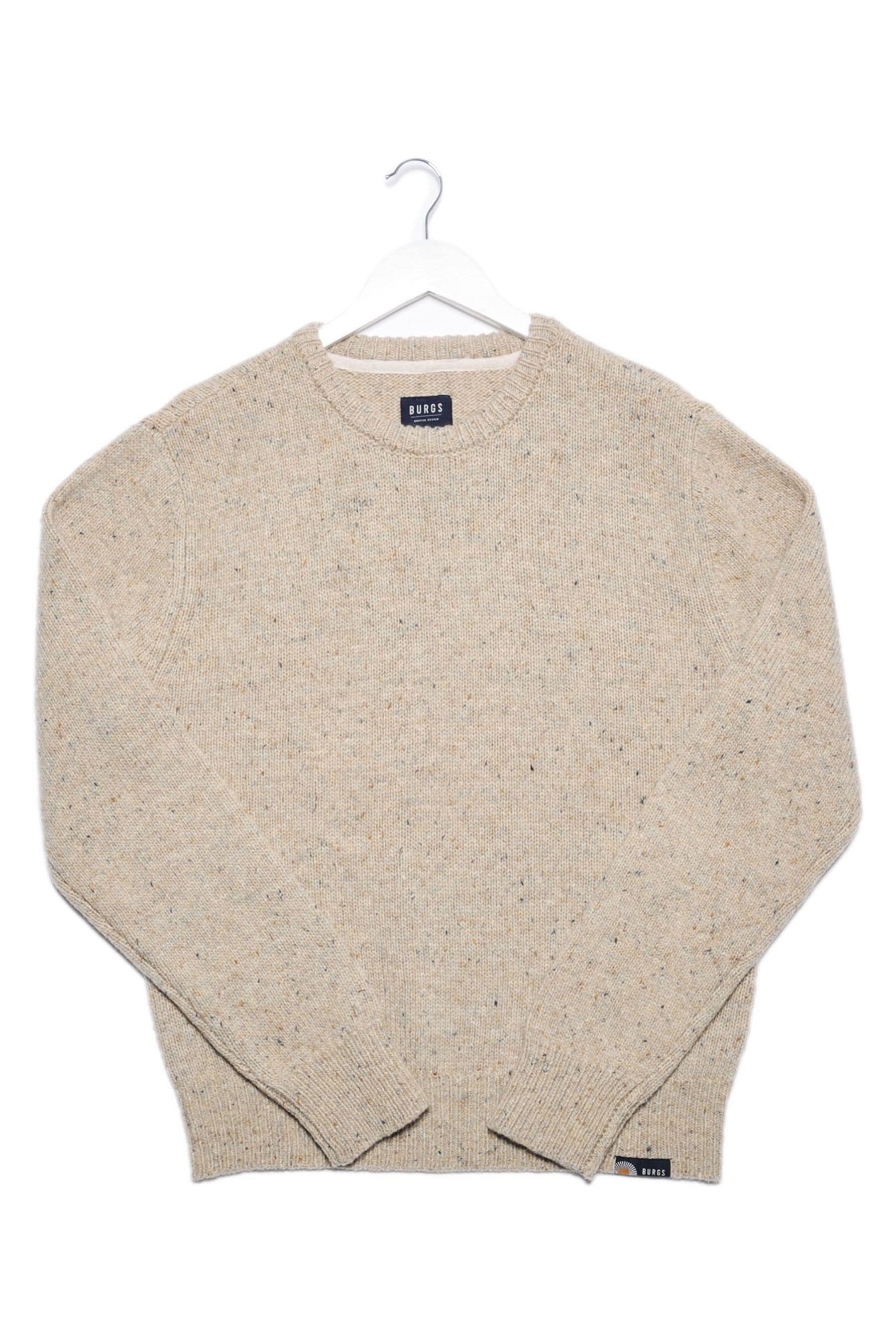 Buy Burgs Mornick Mens Rich Neppy Knit Crew Neck Jumper from the