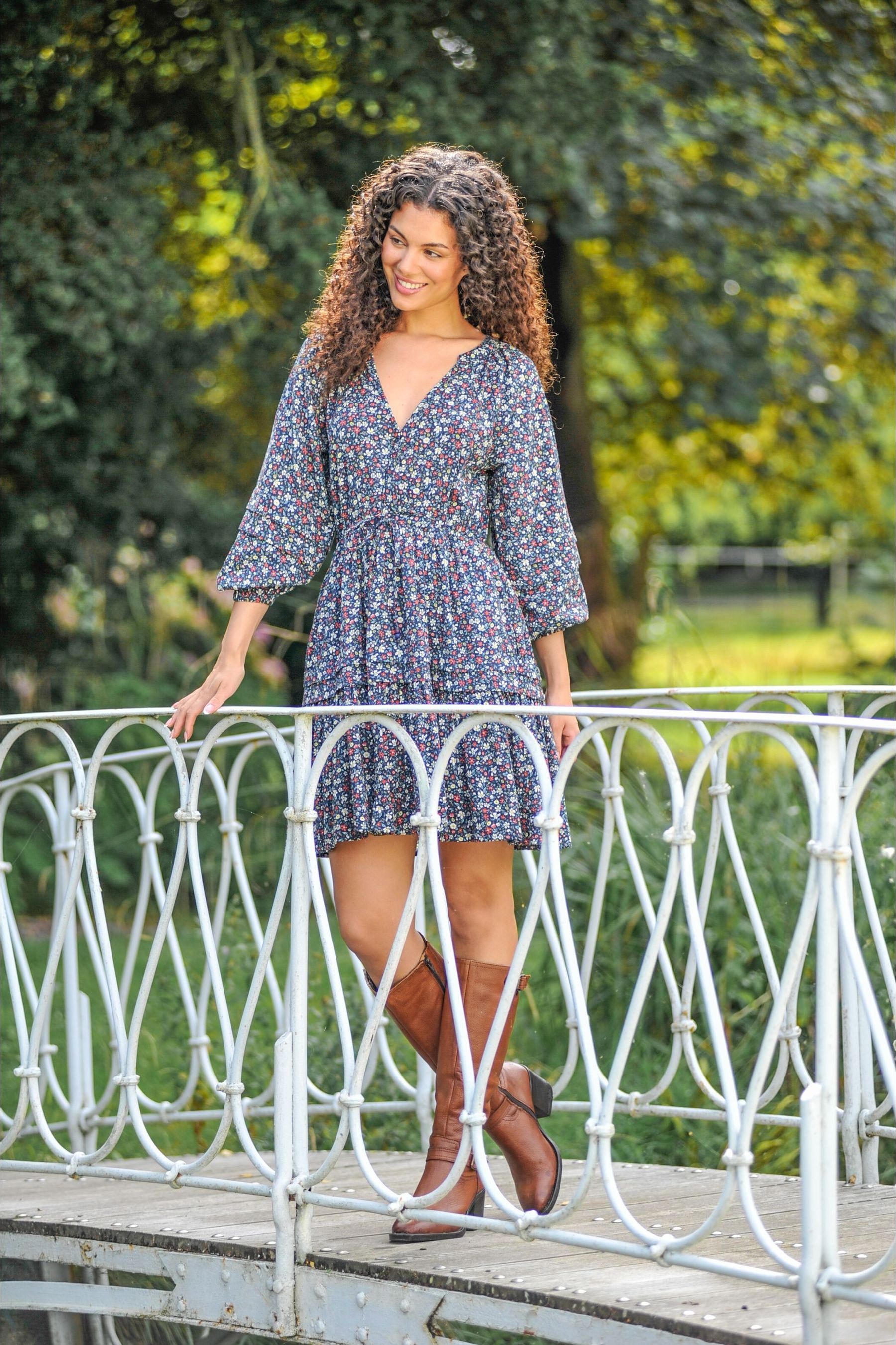 Cotton wrap dress uk store