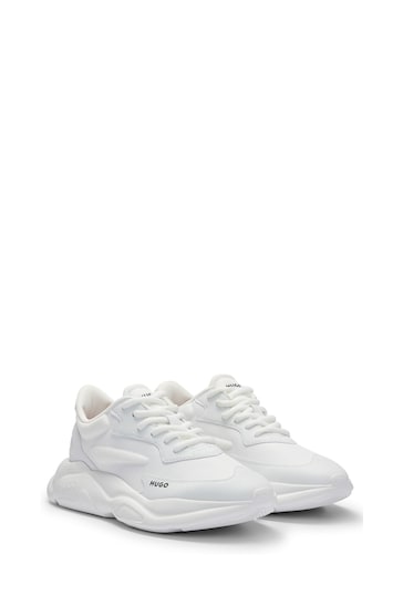 HUGO Pink Chunky Mixed Material Logo Trainers