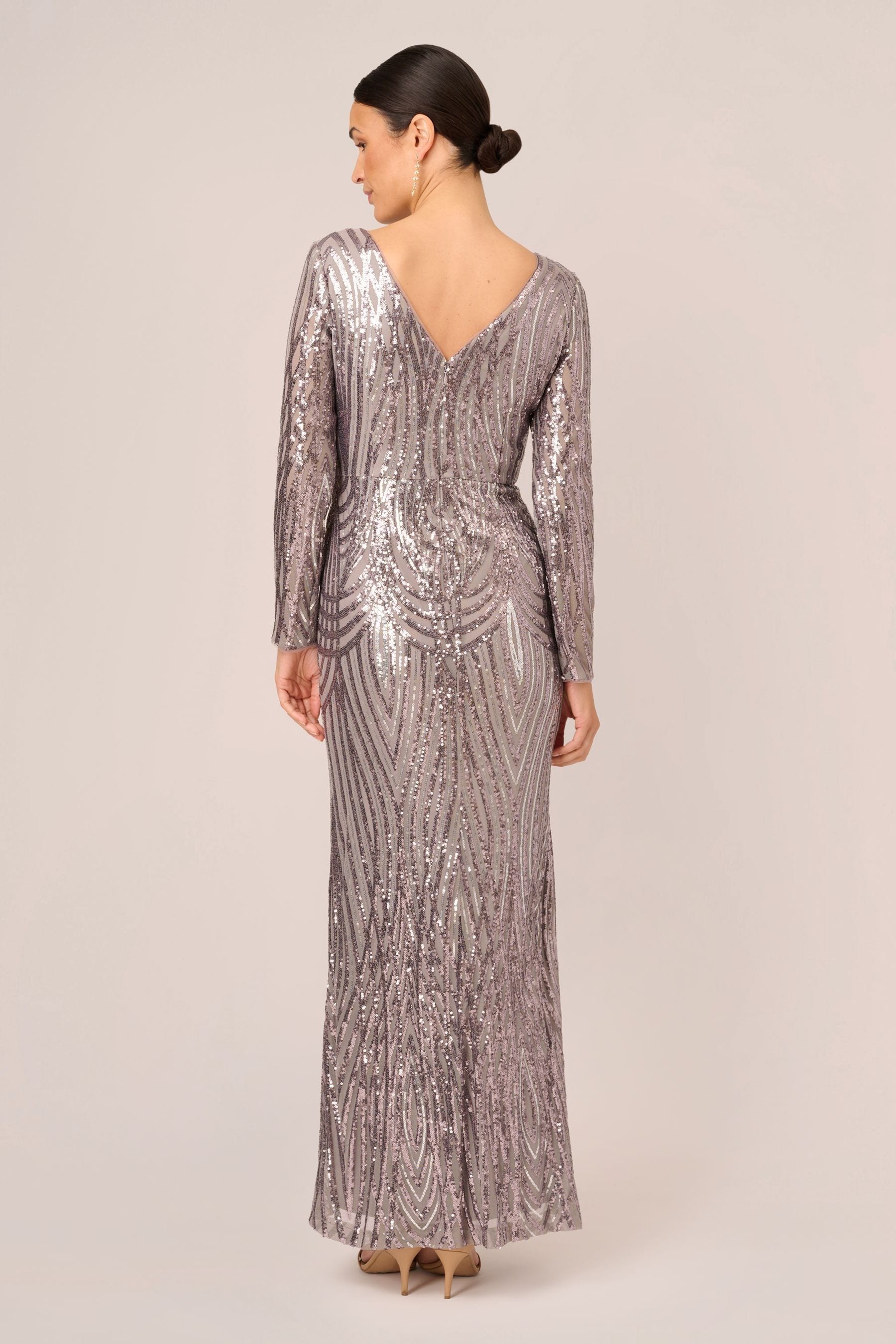 Adrianna Papell Grey Studio Sequin Mermaid Gown