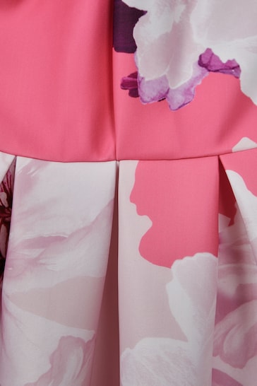 Reiss Pink Rosalind Senior Scuba Floral Print Dress