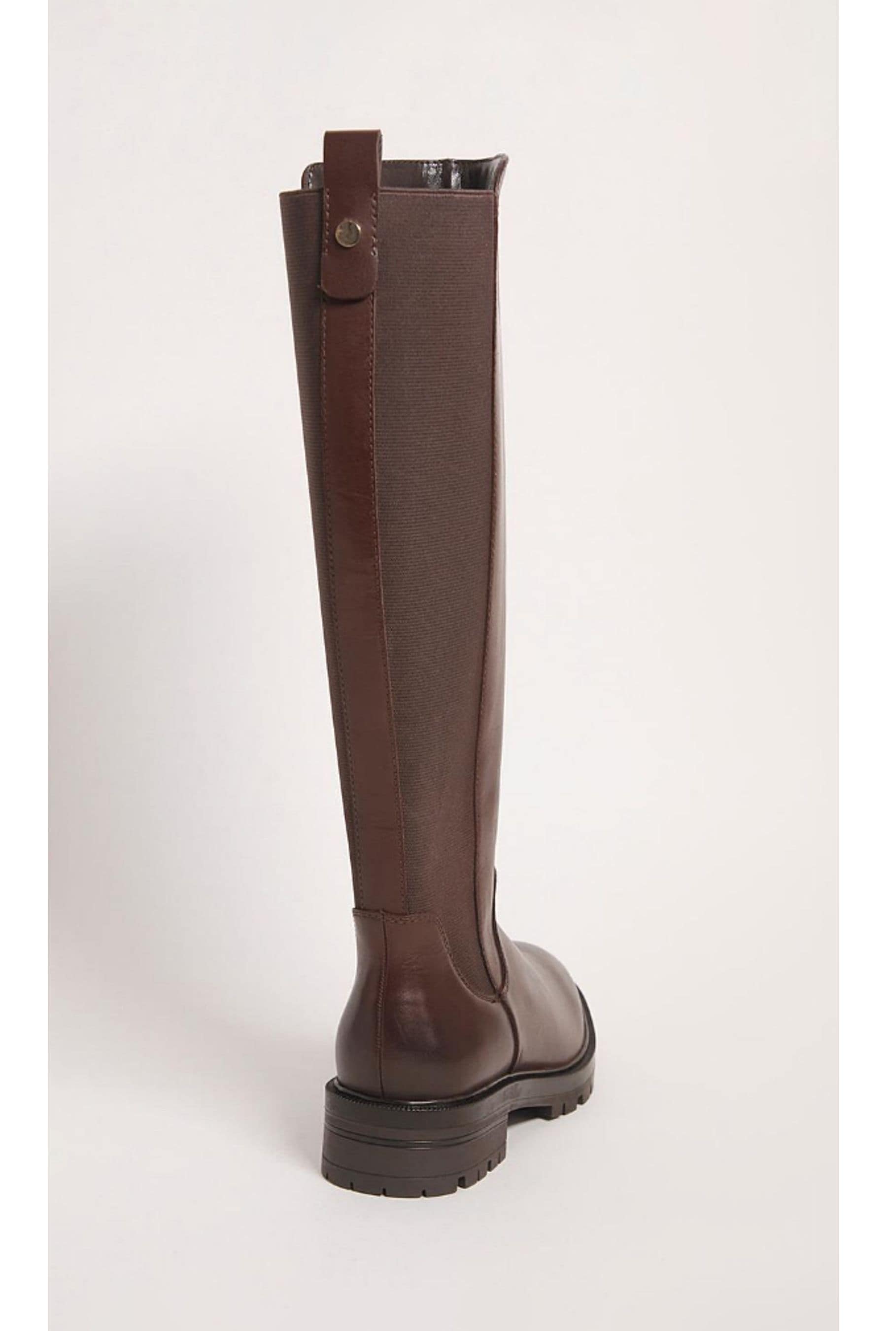 Buy JD Williams Wide Leather High Leg Brown Boots With Back