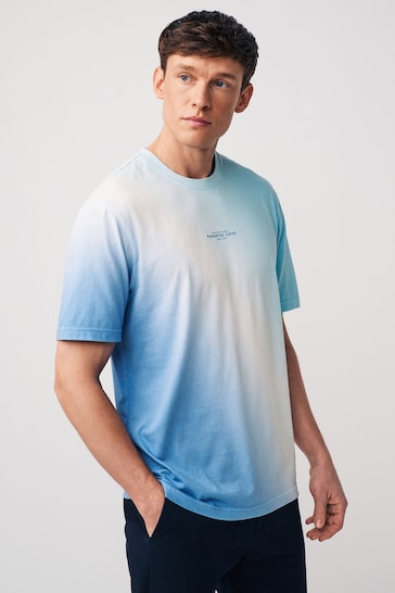 Blue Diagonal Dip Dye T-Shirt