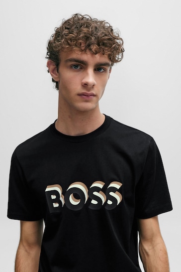BOSS Black Regular Fit Enlarged Graphic Logo T-Shirt