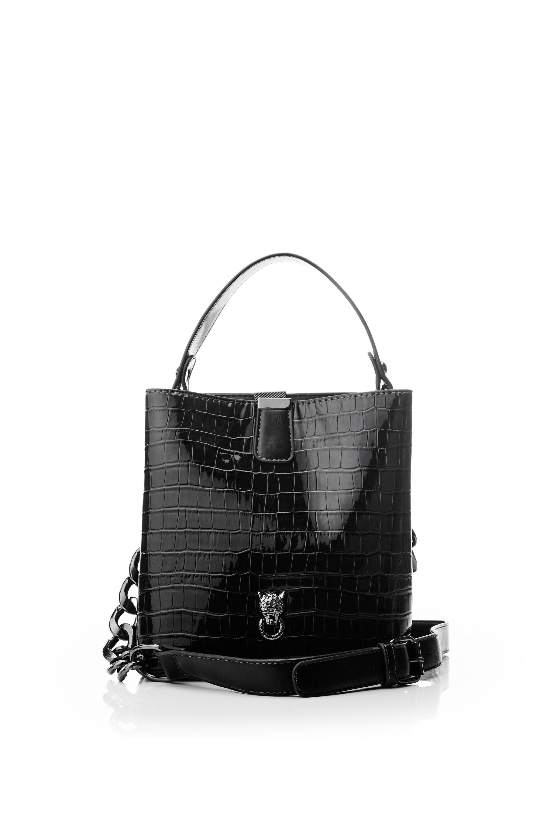 Buy Moda in Pelle Adriana Polished Croc Bucket Bag from the Next