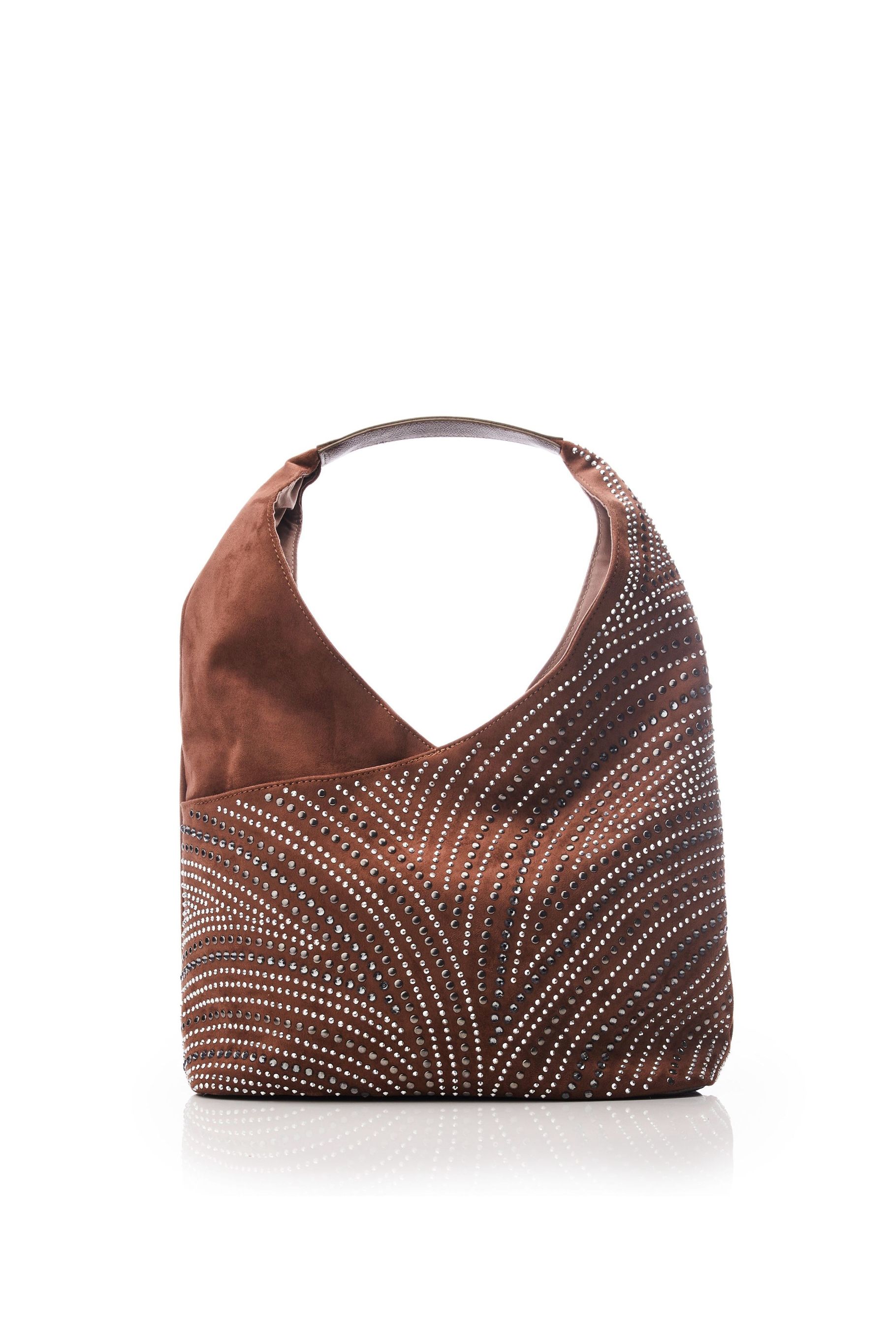 Studded top hobo bag