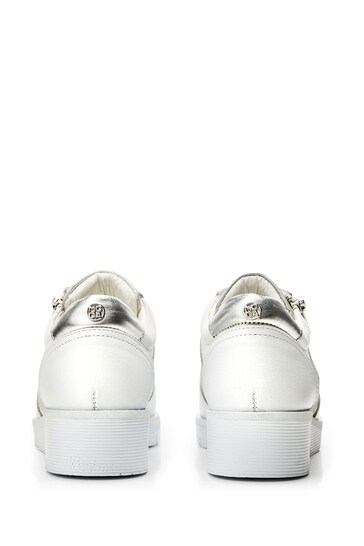 Moda in Pelle Ambienne Wedge White Trainers with Side Zip
