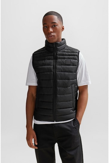 BOSS Black Lightweight Padded Gilet With Water-Repellent Finish