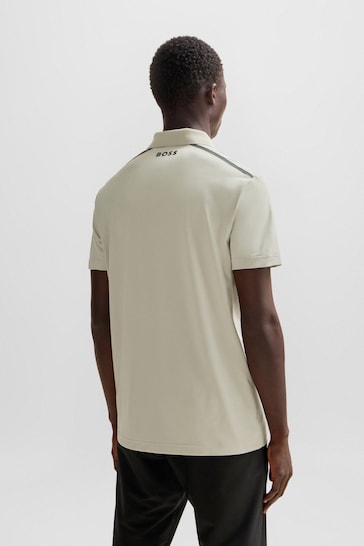 BOSS Natural Performance-Stretch Polo Shirt With Contrast Logo