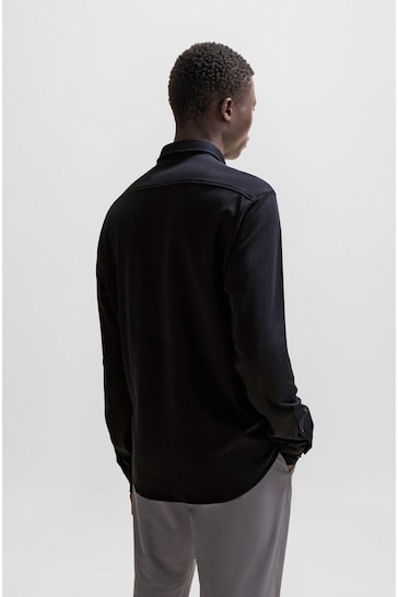 BOSS Black Cotton Pique Regular Fit Shirt