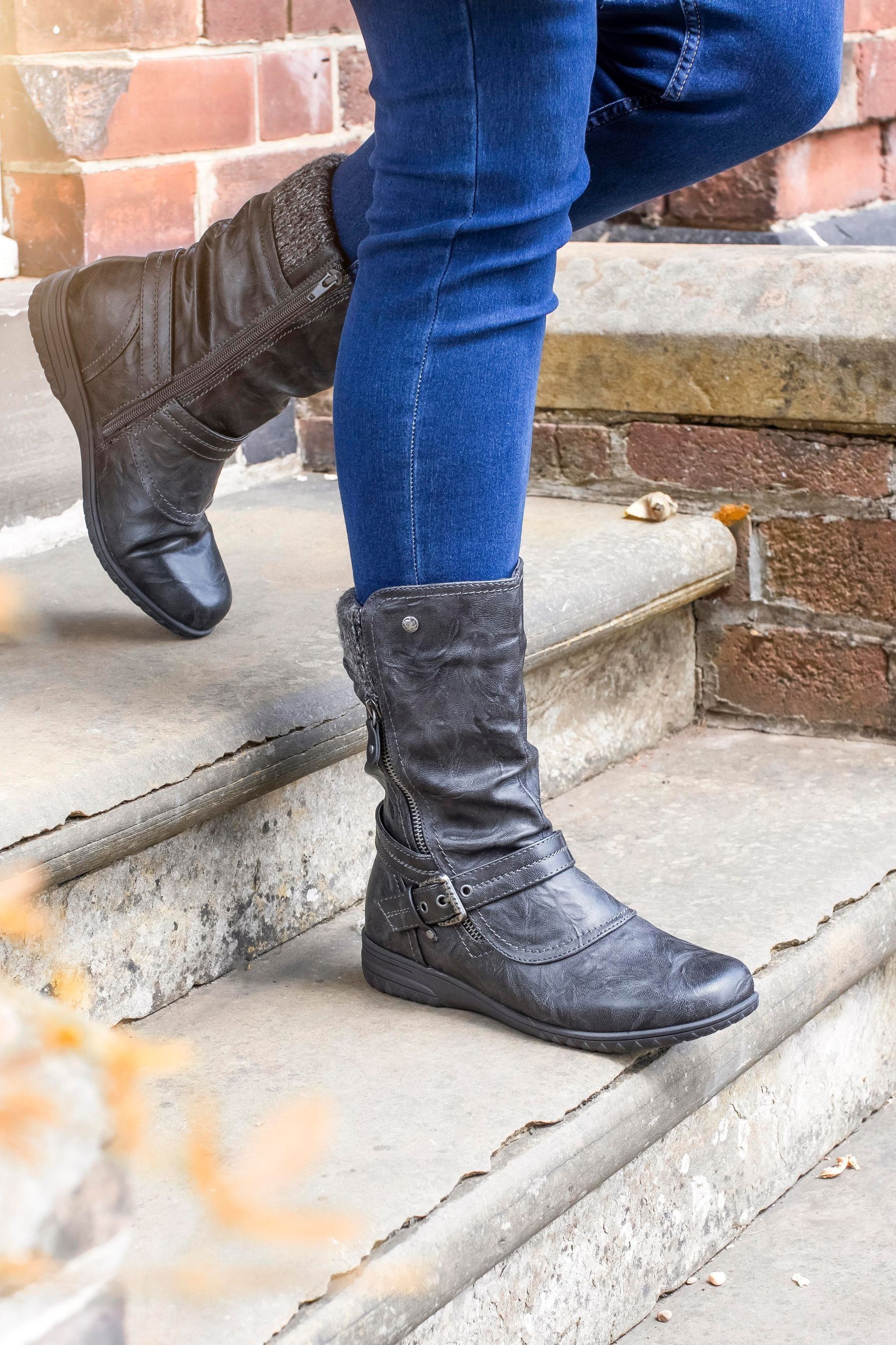 Grey calf boots sales