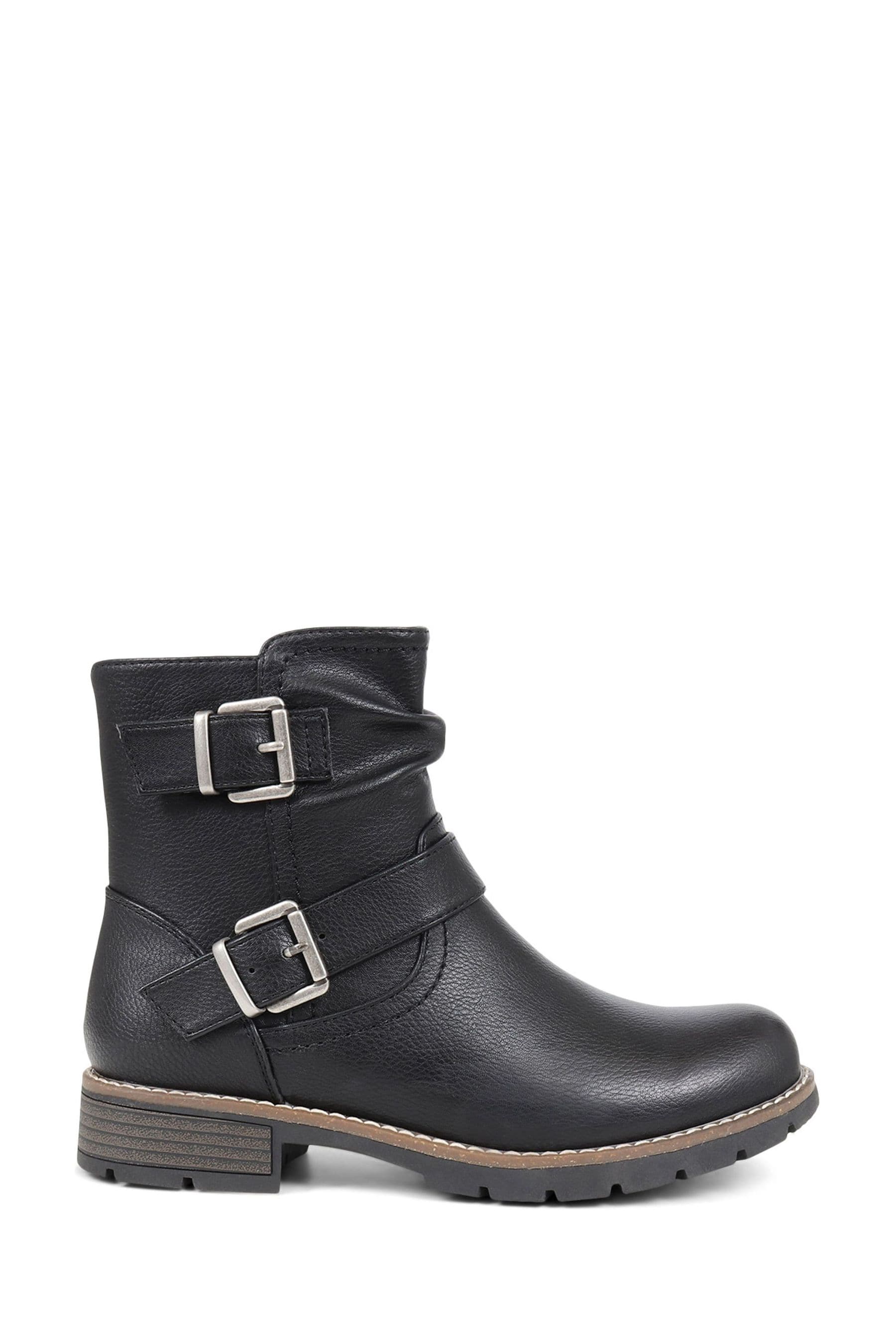 Chunky buckle ankle boots clearance