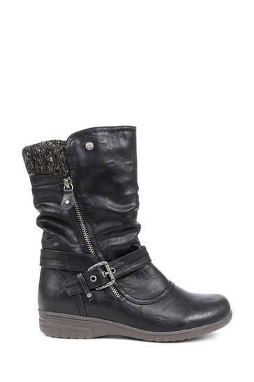 slouch calf boots black