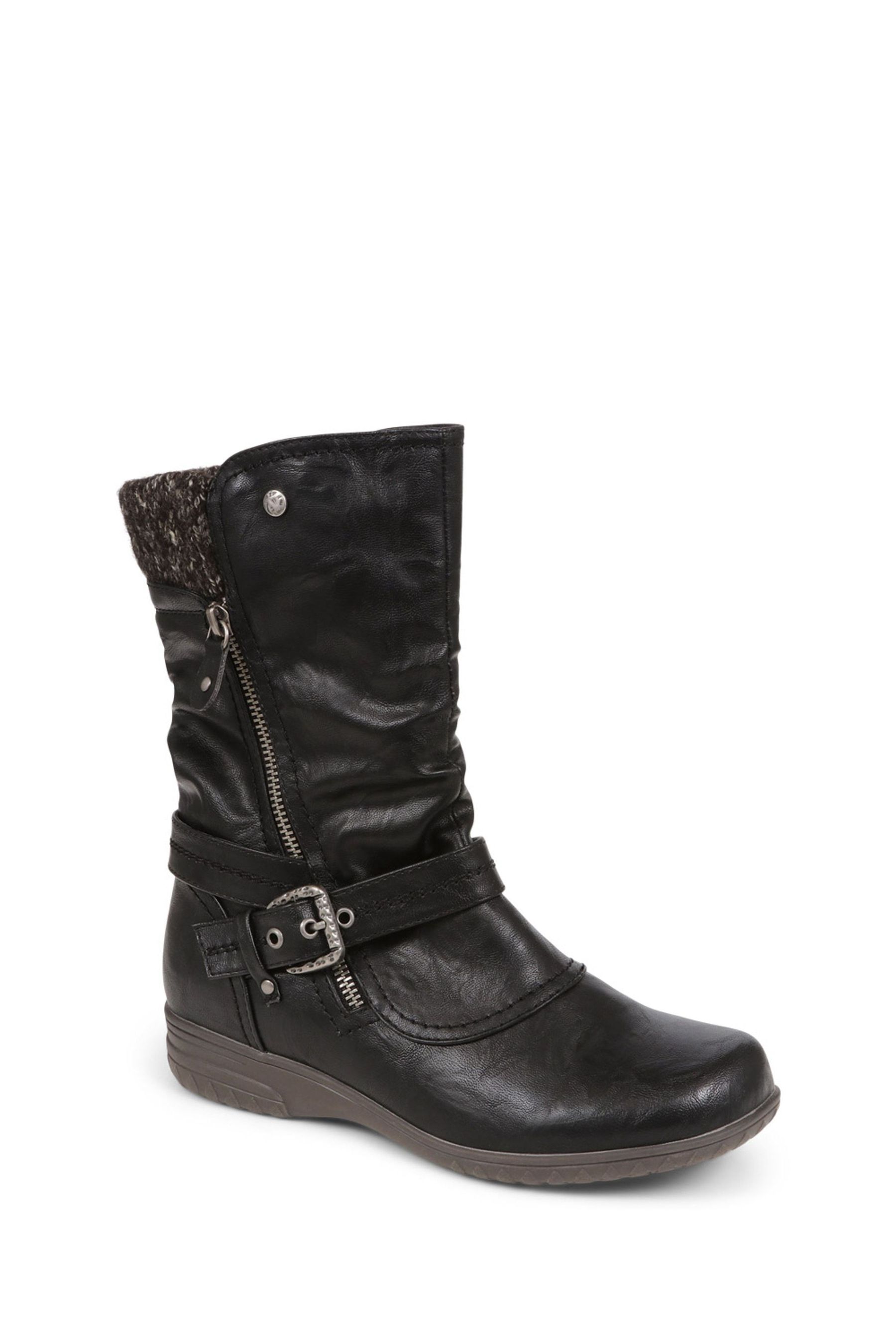 Slouch calf clearance boots black